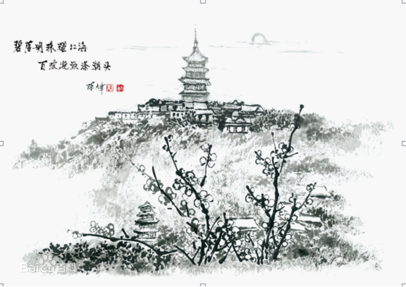 狼山胜景图