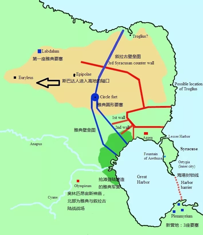 叙拉古人的垂直城墙 成功的打断了雅典人的封锁工事