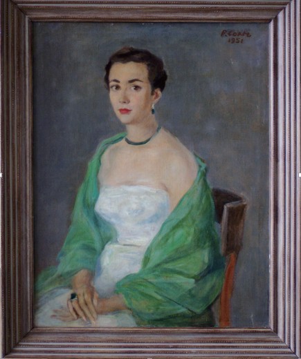 室内女士肖像画
