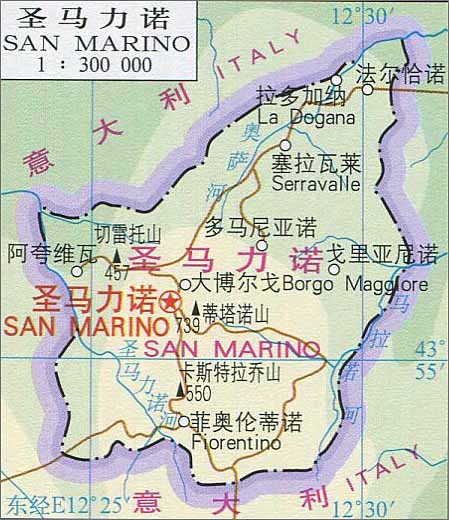 圣马利诺地图 圣马利诺地图