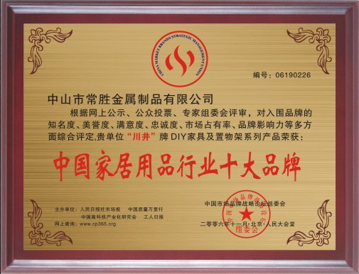 “川井”-中国家居用品行业十大品牌