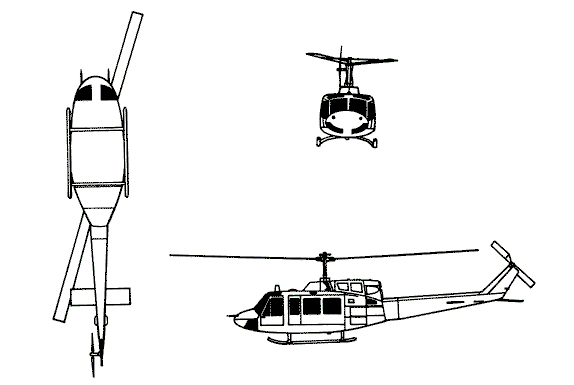 UH-1N 三面图 UH-1N 三面图